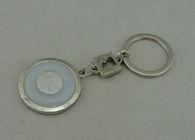 1 1/2 cala Zinc Alloy promocyjne Key Chain porcelaną Kawałek włożona, srebrzenie