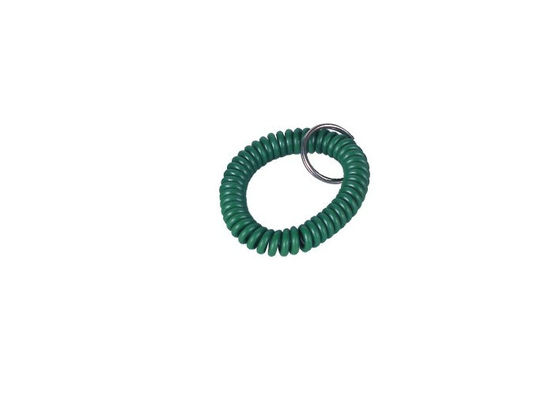 Zielona Wrist PVC breloczków, reklamowe Breloki spirala pierścienia 30590