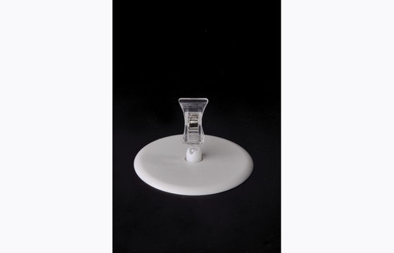 Przezroczysty klip PS z plastikową ceną, klip POP z okrągłą podstawą 15 * 9cm