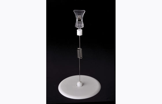 Przezroczysty klip PS z plastikową ceną, klip POP z okrągłą podstawą 15 * 9cm