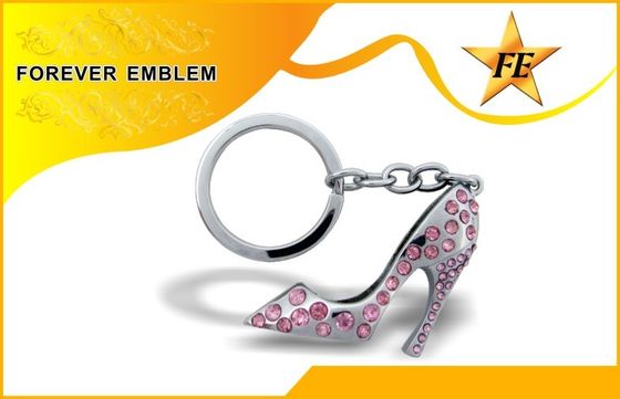 Wysokim obcasie buta metalowe reklamowe Breloki srebro Z Rhinestone