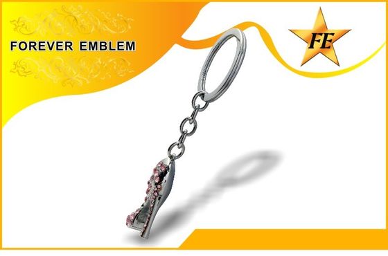 Wysokim obcasie buta metalowe reklamowe Breloki srebro Z Rhinestone