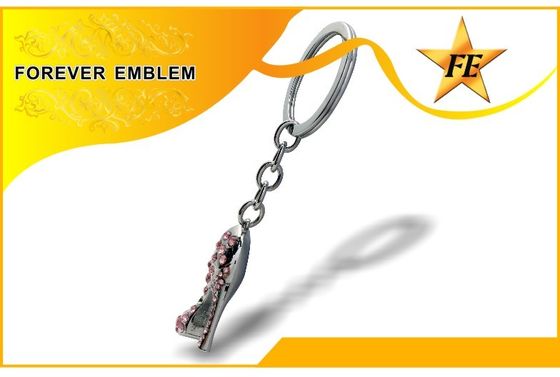 Wysokim obcasie buta metalowe reklamowe Breloki srebro Z Rhinestone