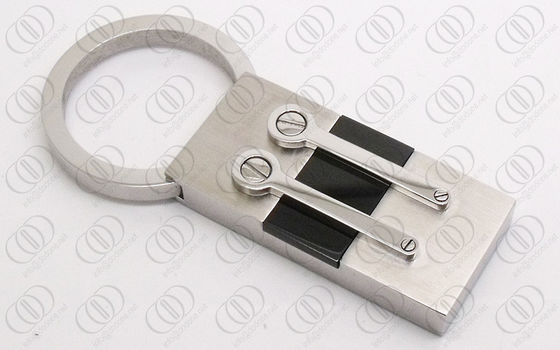 Czarny przetłoczenia Moda Stal Keychain Holder Trwała OEM / ODM