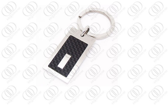 Stal nierdzewna 316L Czarny Carbon Fiber Brelok Engraeable Accent