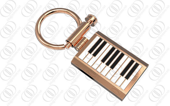 Złota Róża Holder Piano Brelok Czarny Lakier Do Muzyk