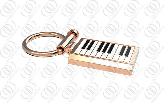 Złota Róża Holder Piano Brelok Czarny Lakier Do Muzyk