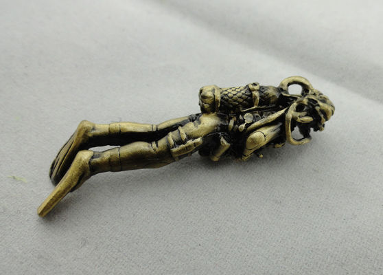 Metal Pełna Relief Key Chain, Breloczek z Pewter promocyjne Antique poszycia Gold