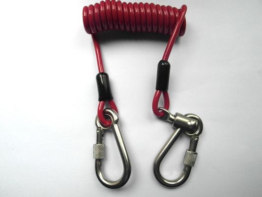 5,0 mm Red Stopdrop Narzędzie Smycz kablowe ze stali Locking Haczyki